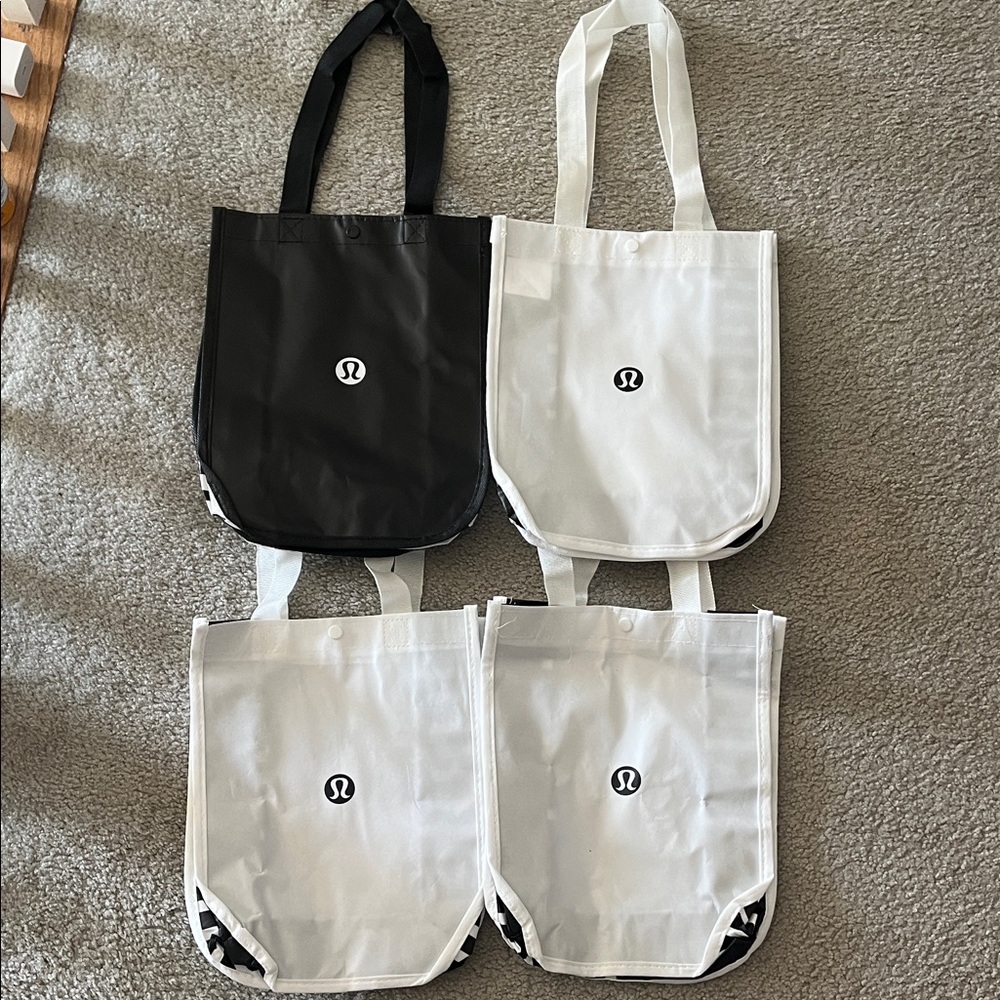 lululemon athletica Reuseable Black and White Tote Bags Collection